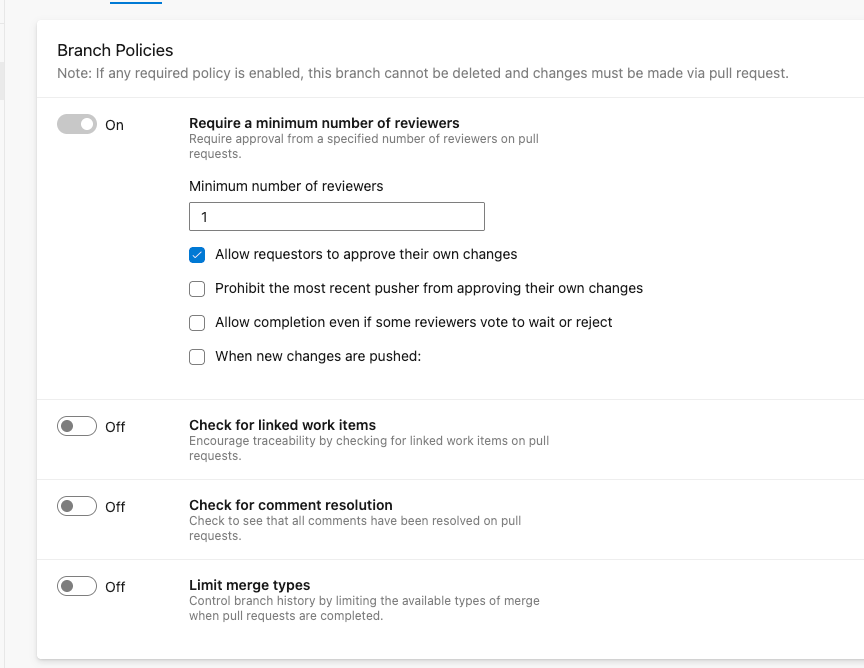 Azure DevOps Branch Policies